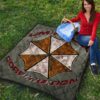 Resident Evil Game Premium Quilt - Umbrella Corp Symbol Old War Army Style Quilt Blanket 9