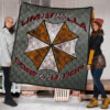 Resident Evil Game Premium Quilt - Umbrella Corp Symbol Old War Army Style Quilt Blanket 1