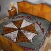 Resident Evil Game Premium Quilt - Umbrella Corp Symbol Old War Army Style Quilt Blanket 19