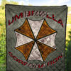 Resident Evil Game Premium Quilt - Umbrella Corp Symbol Old War Army Style Quilt Blanket 5