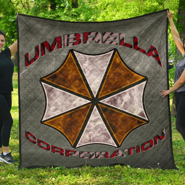 Resident Evil Game Premium Quilt – Umbrella Corp Symbol Old War Army Style Quilt Blanket