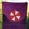 Resident Evil Game Premium Quilt - Umbrella Corp Symbol Retro Galaxy Wave Quilt Blanket 5