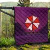 Resident Evil Game Premium Quilt - Umbrella Corp Symbol Retro Galaxy Wave Quilt Blanket 13