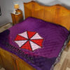Resident Evil Game Premium Quilt - Umbrella Corp Symbol Retro Galaxy Wave Quilt Blanket 19