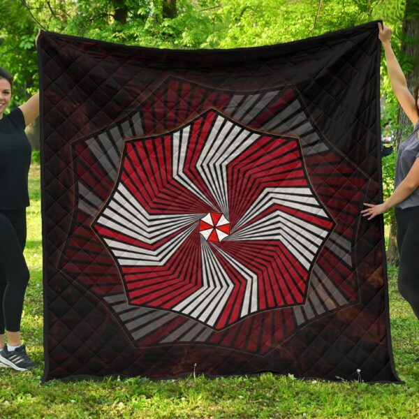 Resident Evil Game Premium Quilt – Umbrella Corp Symbol Spiral Quilt Blanket