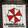 Resident Evil Game Premium Quilt - Umbrella Corp Symbol USS White And Red Quilt Blanket 7