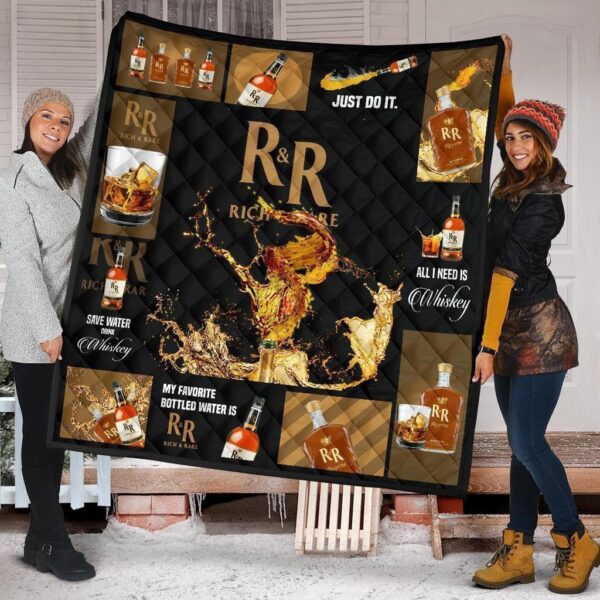 Rick And Rare Quilt Blanket All I Need Is Whiskey Funny Gift