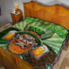 Saint Patrick's Leprechauns Beers Shamrock Spiral Green White Premium Quilt Blanket 19