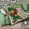 Saint Patrick's Leprechauns Drinking Beers St. Patrick Symbols Patterns Premium Quilt Blanket 17