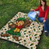 Saint Patrick's Leprechauns Drinking Beers St. Patrick Symbols Patterns Premium Quilt Blanket 9