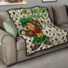 Saint Patrick's Leprechauns Drinking Beers St. Patrick Symbols Patterns Premium Quilt Blanket 15