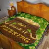 Saint Patrick's Mar 17 Blessing Pot Of Gold Coins Premium Quilt Blanket 19