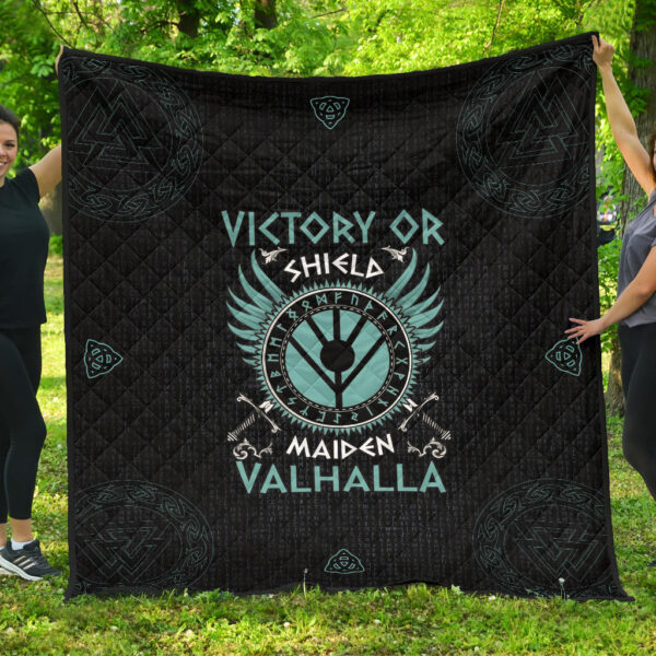 Shield-maiden Premium Quilt Blanket Viking Female Warrior Home Decor Custom For Fans