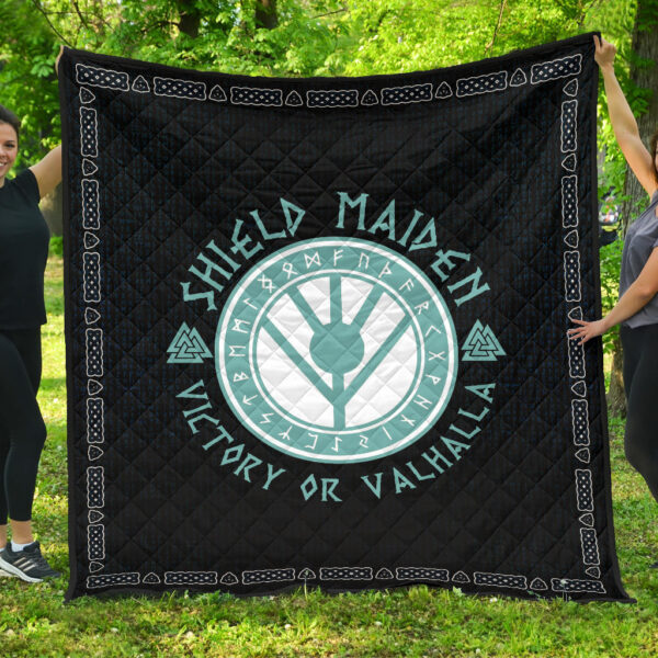 Shield-maiden Premium Quilt Blanket Viking Female Warrior Home Decor Custom For Fans