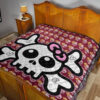 Skull Premium Quilt - Feminine Skull Sign With Sunflower Patterns Quilt Blanket 19