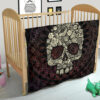 Skull Premium Quilt - Floral Gorgeous Mandala Skull Artwork Quilt Blanket 21