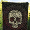 Skull Premium Quilt - Floral Gorgeous Mandala Skull Artwork Quilt Blanket 5