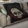 Skull Premium Quilt - Floral Gorgeous Mandala Skull Artwork Quilt Blanket 15