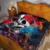 Skull Premium Quilt - Graffiti Love Skull Wearing Street Style Hat Quilt Blanket 19