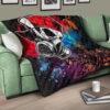 Skull Premium Quilt - Graffiti Love Skull Wearing Street Style Hat Quilt Blanket 17