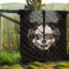 Skull Premium Quilt - Horror Pirate Skull Wear Headphone Black White Quilt Blanket 13