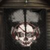 Skull Premium Quilt - Horror Pirate Skull Wear Headphone Black White Quilt Blanket 7