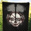 Skull Premium Quilt - Horror Pirate Skull Wear Headphone Black White Quilt Blanket 5