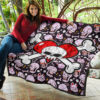 Skull Premium Quilt - Love In Your Bones Funny Skull Emotions Patterns Valentine Quilt Blanket 11