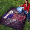 Skull Premium Quilt - Love Sans Wearing Blue Winter Clothes Skull Patterns Quilt Blanket 9