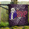 Skull Premium Quilt - Love Sans Wearing Blue Winter Clothes Skull Patterns Quilt Blanket 13