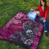 Skull Premium Quilt - Machine Cyborg Skull Death Reaper In Love Quilt Blanket 9