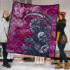 Skull Premium Quilt - Machine Cyborg Skull Death Reaper In Love Quilt Blanket 1