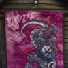 Skull Premium Quilt - Machine Cyborg Skull Death Reaper In Love Quilt Blanket 7