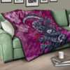 Skull Premium Quilt - Machine Cyborg Skull Death Reaper In Love Quilt Blanket 17