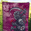 Skull Premium Quilt - Machine Cyborg Skull Death Reaper In Love Quilt Blanket 5