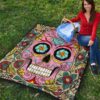 Skull Premium Quilt - Pink Mandala Skull Floral Skull Patterns Quilt Blanket 9