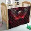 Skull Premium Quilt - Powerful Skull With Wings And Red Victim Souls Quilt Blanket 21