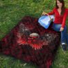 Skull Premium Quilt - Powerful Skull With Wings And Red Victim Souls Quilt Blanket 9