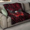 Skull Premium Quilt - Powerful Skull With Wings And Red Victim Souls Quilt Blanket 15