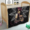 Skull Premium Quilt - Pretty Death Rose Lady Hug Skull Head Quilt Blanket 21