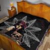 Skull Premium Quilt - Pretty Death Rose Lady Hug Skull Head Quilt Blanket 19