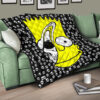 Skull Under Bart Simpson Head Tiny Skull Patterns Premium Quilt Blanket 17