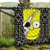 Skull Under Bart Simpson Head Tiny Skull Patterns Premium Quilt Blanket 13