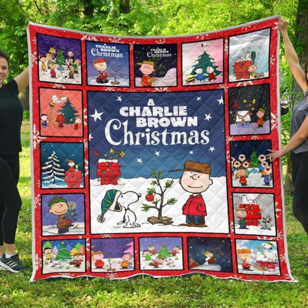 Snoopy And Charlie Brown Xmas Quilt Blanket Gift Idea