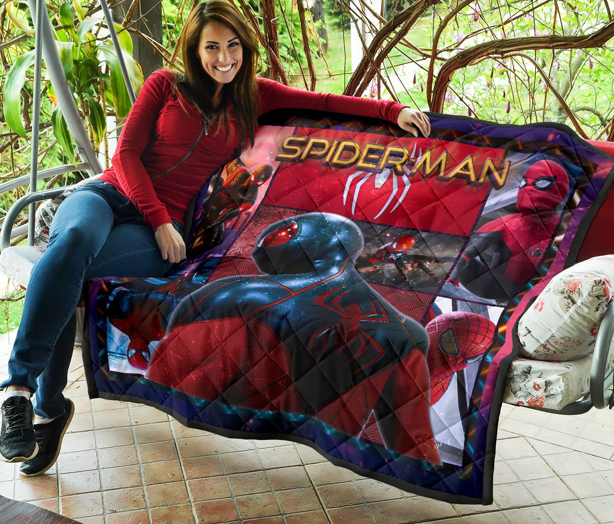 Spider Man Miles Gonzalo Morales Premium Quilt Blanket Movie Home