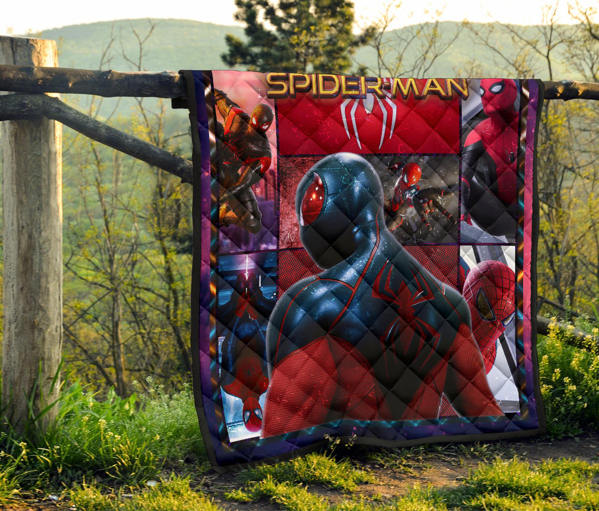 Spider Man Miles Gonzalo Morales Premium Quilt Blanket Movie Home