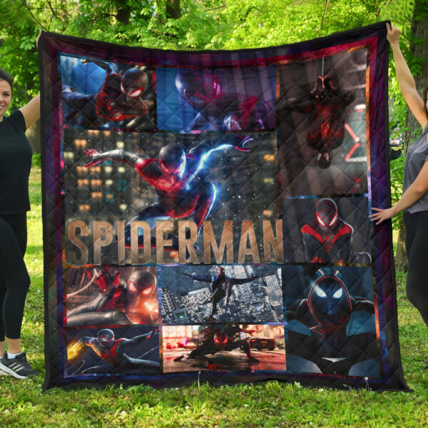 Spider Man Miles Gonzalo Morales Premium Quilt Blanket Movie Home Decor Custom For Fans