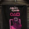 Squid Game Movie Premium Quilt - All Rounds Squid Workers Neon Minimalist Quilt Blanket 7