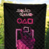 Squid Game Movie Premium Quilt - All Rounds Squid Workers Neon Minimalist Quilt Blanket 5