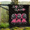 Squid Game Movie Premium Quilt Cute Chibi Squid Workers Round Square Triangle Big Head Quilt Blanket 13